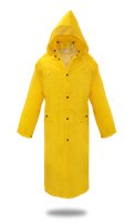 LINED PVC RAIN COAT .35MM, 48”LONG, YELLOW