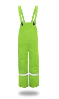 LINED PVC BIB OVERALLS .35MM, HIGH-VIS FLUORESCENT GREEN