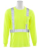 ANSI CLASS 2 JERSEY KNIT LONG SLEEVE T-SHIRT HI VIZ LIME