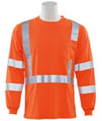 JERSEY KNIT LONG SLEEVE T-SHIRT HI VIZ ORANGE
