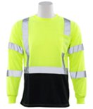 BLACK BOTTOM JERSEY KNIT LONG SLEEVE T-SHIRT HI VIZ LIME