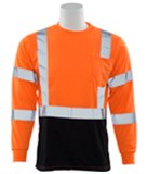 BLACK BOTTOM JERSEY KNIT LONG SLEEVE T-SHIRT HI VIZ ORANGE