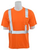 ANSI CLASS 2 JERSEY KNIT SHORT SLEEVE T-SHIRT HI VIZ ORANGE