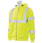 FLEECE HOODED ZIP FRONT SWAETSHIRT HI VIZ LIME