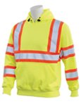 FLEECE HOODED PULLOVER SWEATSHIRT HI VIZ LIME