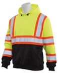 FLEECE HOODED PULLOVER SWEATSHIRT HI VIZ LIME