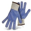 String Knit Gloves Blue Reversible w Full PVC Block Color Coded Hem-1JP5550